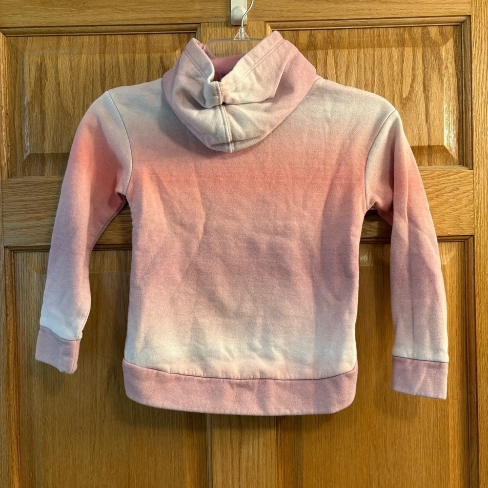 Girl’s Nike Fleece Pink Ombre Logo Graphic Pullover Hoodie Size 6X 6-7